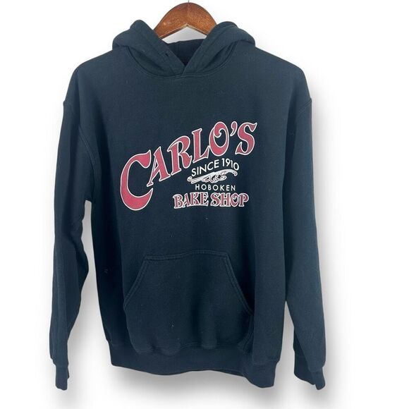 Carlos Bake Shop Size M Hoodie Sweatshirt Black Hoboken NJ Iconic Loungewear - Picture 1 of 9